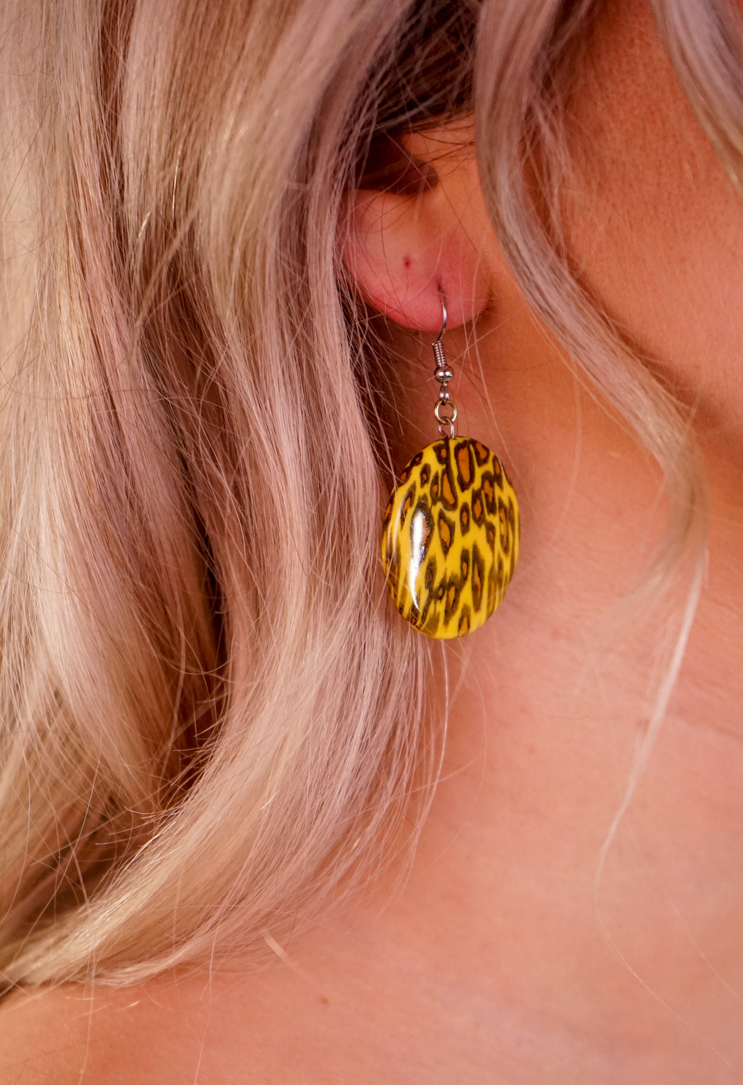 Leopard Print Dangle Earrings