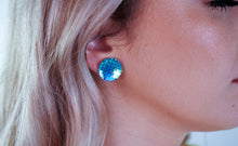 Load image into Gallery viewer, Blue mermaid scales Stud Earrings
