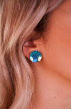 Load image into Gallery viewer, Blue mermaid scales Stud Earrings
