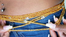 Load image into Gallery viewer, Gold and Clear Waist Beads
